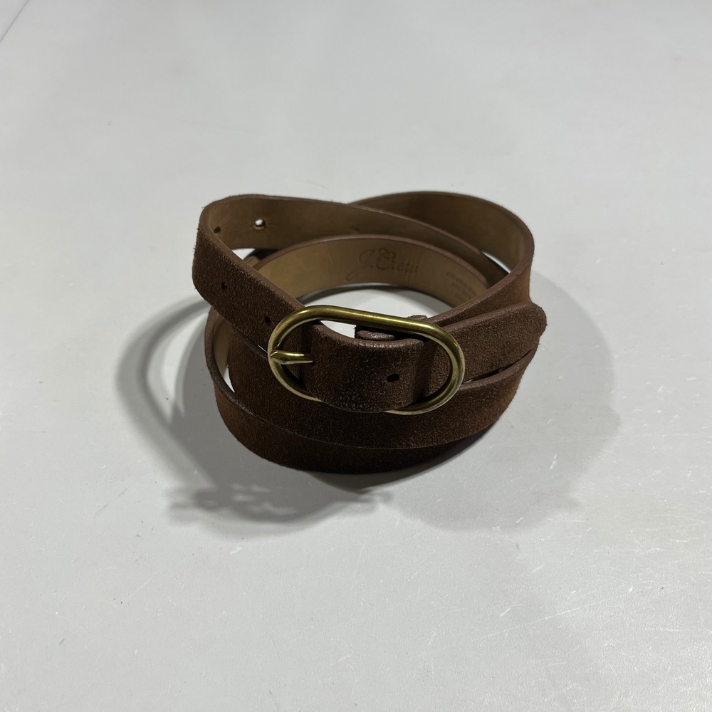 J.Crew Parisian Preppy Womens Brown Suede Italian Leather Belt Western Womens XL